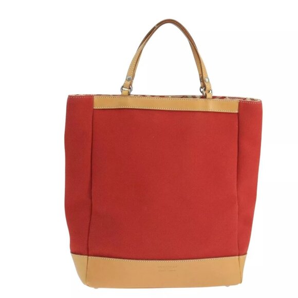 BURBERRY Blue Label Tote Bag Canvas Red Auth - Picture 2 of 16